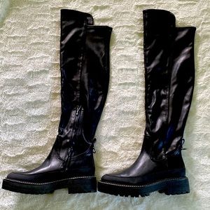 Knee high black boots